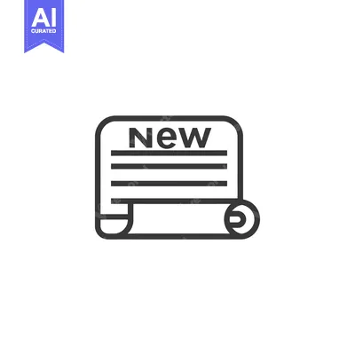 Popular premium asset: Black and White Line Art Icon of a New Announcement or Document