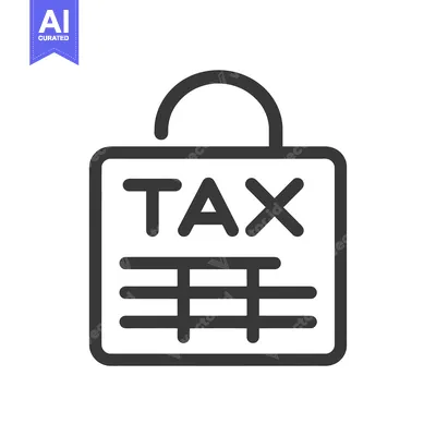 Aset premium populer: Black and White Line Art Icon of a Tax Form