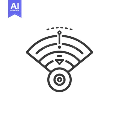Aset premium populer: Black and white line art icon of a wireless network signal