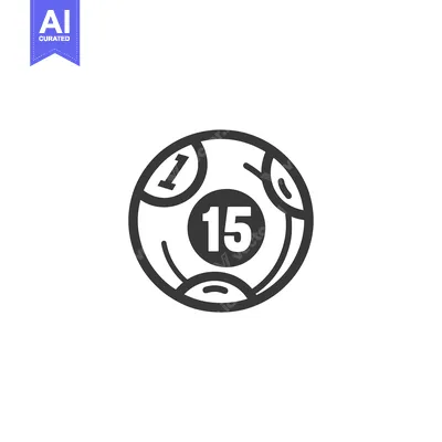 Black and White Line Art Illustration of a Billiard Ball with the Numb