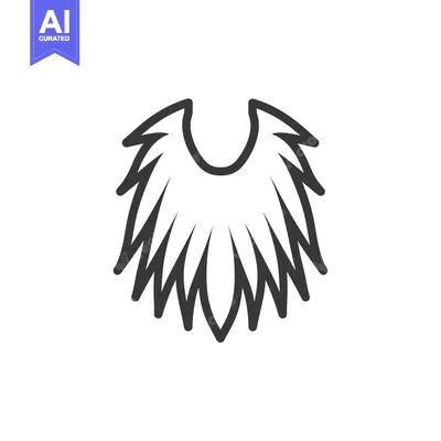Aset desain premium: Black and White Line Art Illustration of a Bird's Neck Feathers