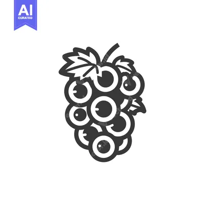 Popular premium asset: Black and white line art illustration of a bunch of grapes