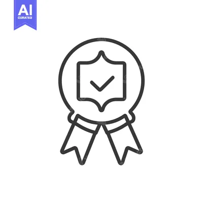 Aset premium populer: Black And White Line Art Illustration Of A Checkmark Inside A Circle W