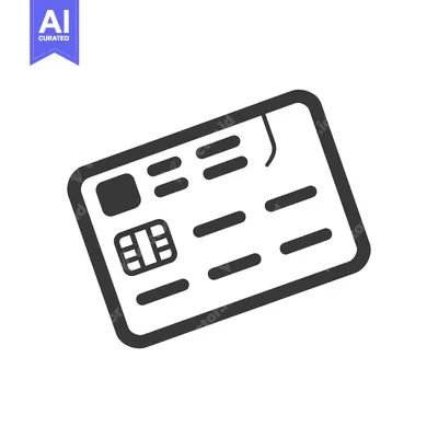 Popular premium asset: Black and White Line Art Illustration of a Credit Card