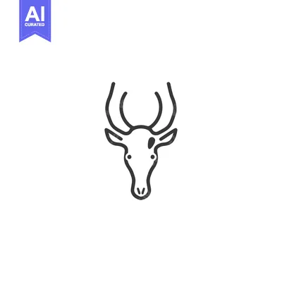 Popular premium asset: Black and White Line Art Illustration of a Deer's Head