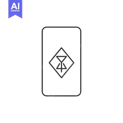 Aset premium populer: Black and white line art illustration of a diamond with a symbol insid