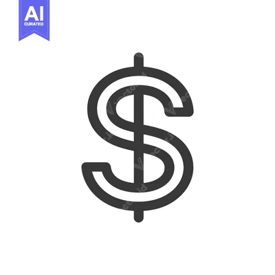 Aset premium populer: Black and White Line Art Illustration of a Dollar Sign