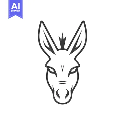 Popular premium asset: Black and White Line Art Illustration of a Donkey's Head