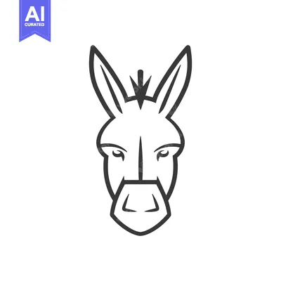 Popular premium asset: Black and White Line Art Illustration of a Donkey's Head