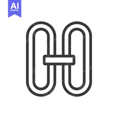 Premium design asset: Black and white line art illustration of a double loop buckle