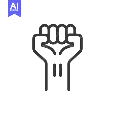 Aset premium populer: Black and White Line Art Illustration of a Fist