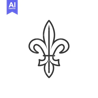 Aset premium populer: Black and White Line Art Illustration of a Fleur-de-lis