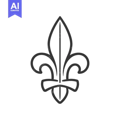 Aset premium populer: Black and White Line Art Illustration of a Fleur-de-lis