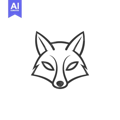 Aset premium populer: Black and White Line Art Illustration of a Fox Head