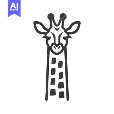 Aset premium populer: Black and White Line Art Illustration of a Giraffe's Head and Neck