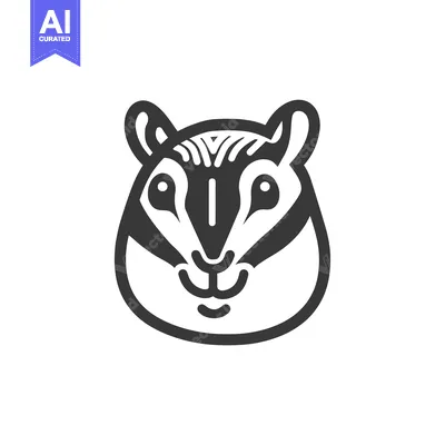 Popular premium asset: Black and White Line Art Illustration of a Hamster's Face