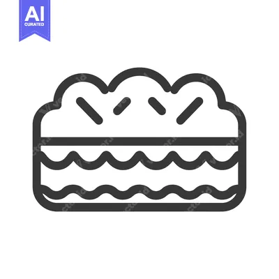 Aset desain premium: Black and White Line Art Illustration of a Layered Cake
