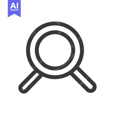 Black and White Line Art Illustration of a Magnifying Glass