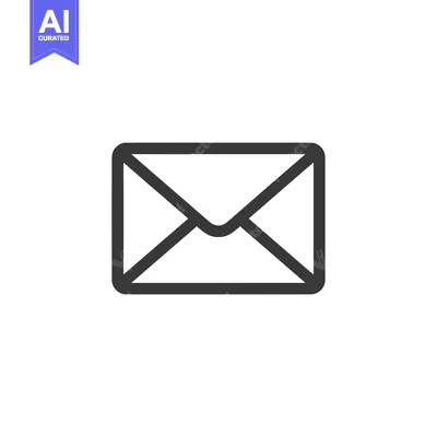 Aset premium populer: Black and white line art illustration of an envelope