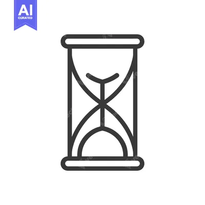 Aset premium populer: Black and white line art illustration of an hourglass