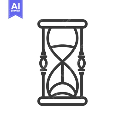 Aset premium populer: Black and White Line Art Illustration of an Hourglass