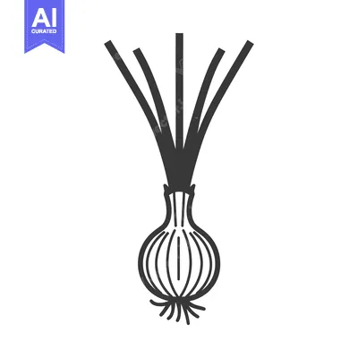 Premium design asset: Black and White Line Art Illustration of an Onion