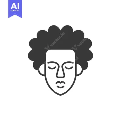 Aset premium populer: Black and White Line Art Illustration of a Person with Closed Eyes and
