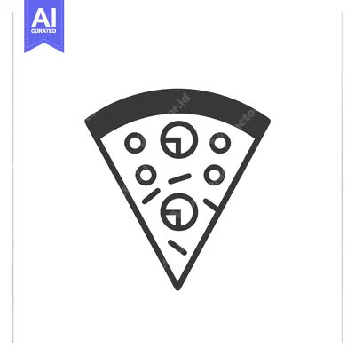 Popular premium asset: Black and White Line Art Illustration of a Pizza Slice