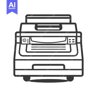 Aset premium populer: Black and White Line Art Illustration of a Printer