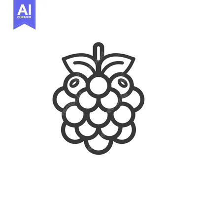 Aset premium populer: Black and White Line Art Illustration of a Raspberry
