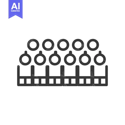 Aset premium populer: Black and white line art illustration of a row of rings