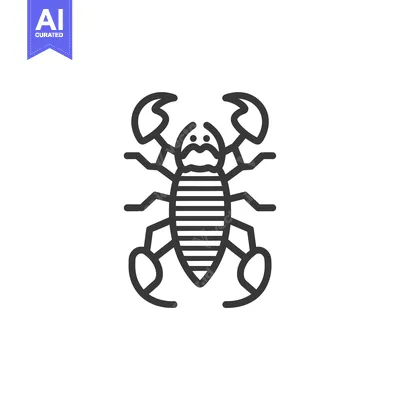 Aset premium populer: Black and White Line Art Illustration of a Scorpion
