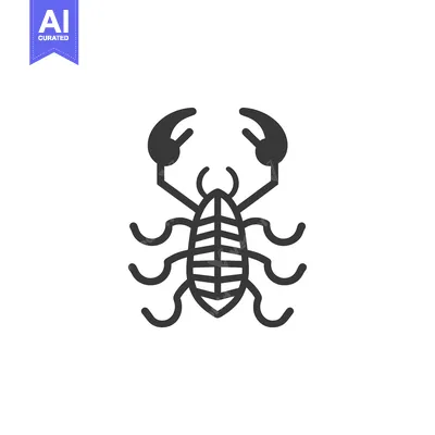Aset premium populer: Black and White Line Art Illustration of a Scorpion