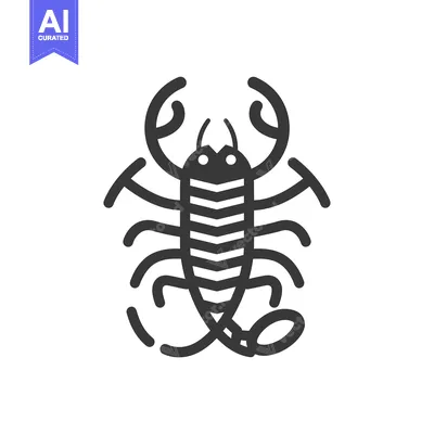Aset premium populer: Black and White Line Art Illustration of a Scorpion