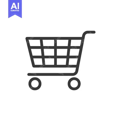 Popular premium asset: Black and White Line Art Illustration of a Shopping Cart
