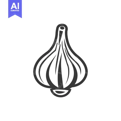 Aset premium populer: Black and White Line Art Illustration of a Single Garlic Bulb
