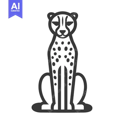Popular premium asset: Black and White Line Art Illustration of a Sitting Cheetah
