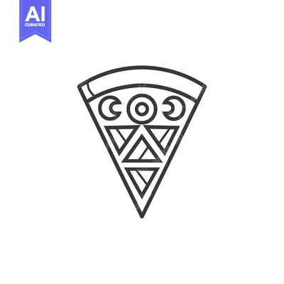 Aset premium populer: Black and White Line Art Illustration of a Slice of Pizza