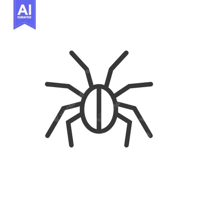 Aset premium populer: Black and White Line Art Illustration of a Spider