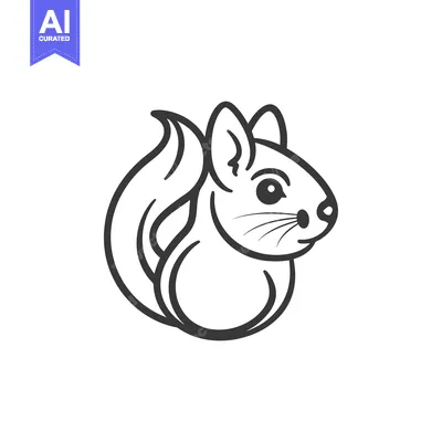 Popular premium asset: Black and White Line Art Illustration of a Squirrel