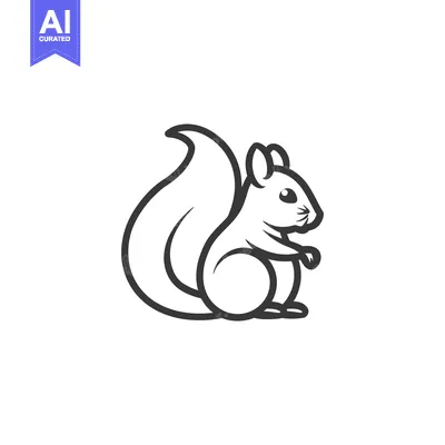 Popular premium asset: Black and White Line Art Illustration of a Squirrel