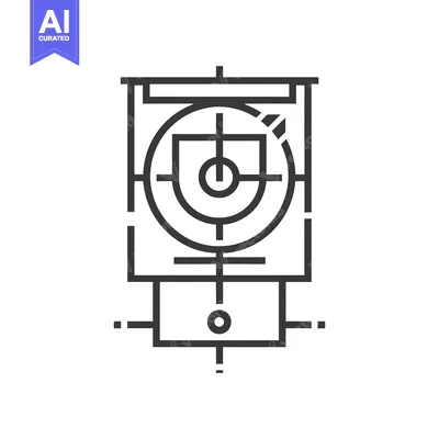 Popular premium asset: Black and White Line Art Illustration of a Target