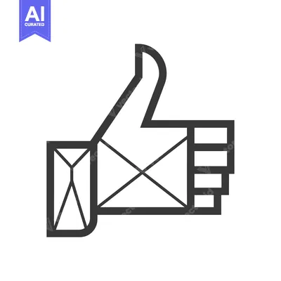 Aset premium populer: Black and white line art illustration of a thumbs up gesture
