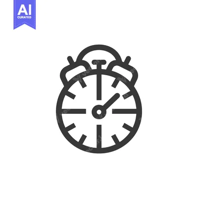 Aset desain premium: Black and white line art illustration of a timer