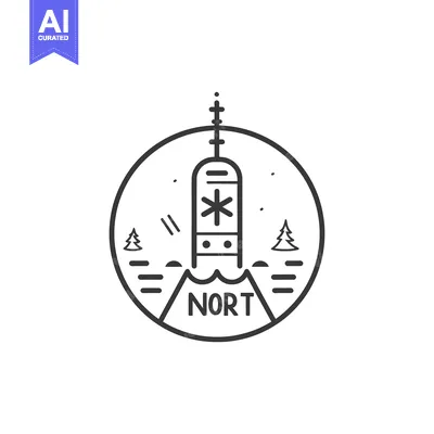 Popular premium asset: Black and White Line Art Illustration of a Tower with a Snowflake Insi