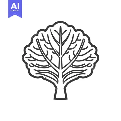 Aset premium populer: Black and White Line Art Illustration of a Tree