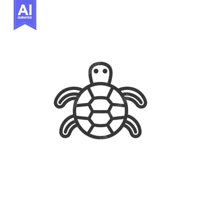 Aset premium populer: Black and white line art illustration of a turtle