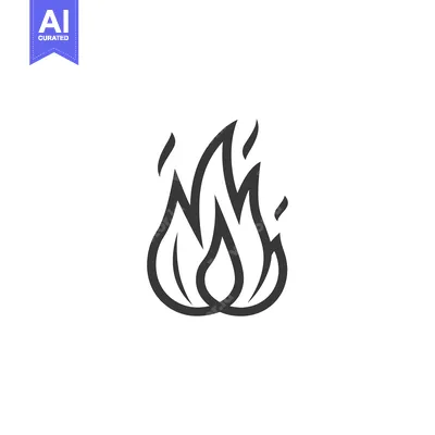 Aset premium populer: Black and White Line Art Illustration of Fire Flames
