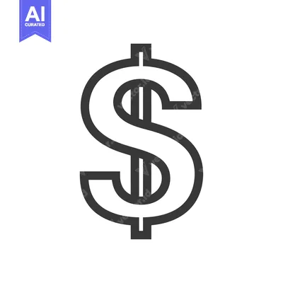 Aset premium populer: Black and White Line Art Illustration of the Dollar Sign