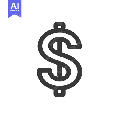 Aset premium populer: Black and White Line Art Illustration of the Dollar Sign